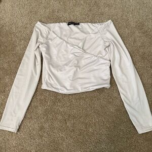 Elegant Off-Shoulder White crop Top